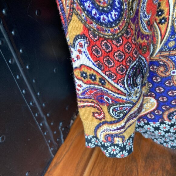 Joseph A Colorful Button Down Paisley Cardigan Sweater 1X - Picture 8 of 10